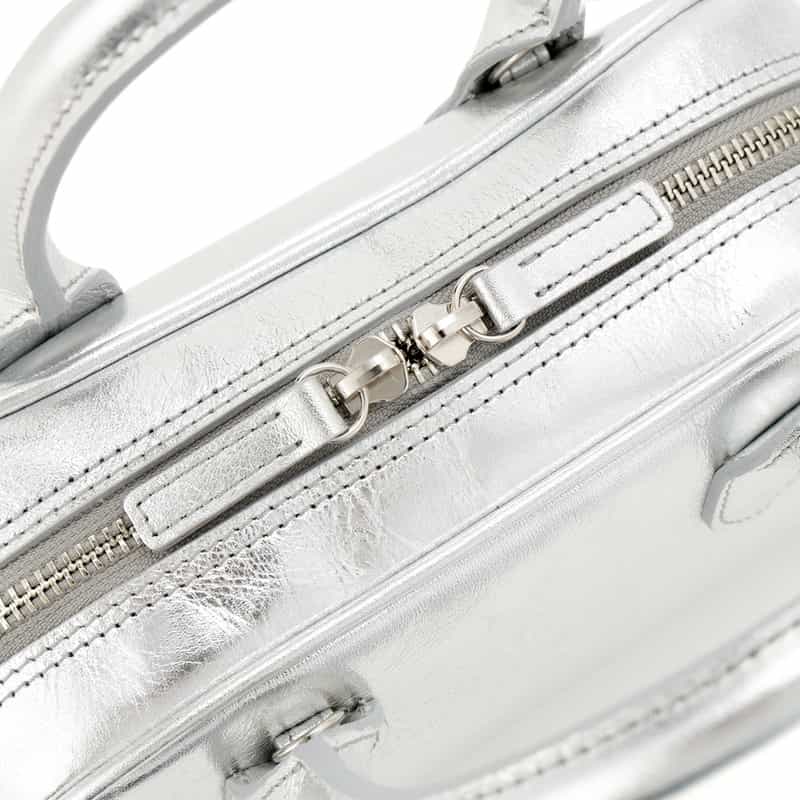BARNEYS NEW YORK 2WAY ミニボストンバッグ SILVER