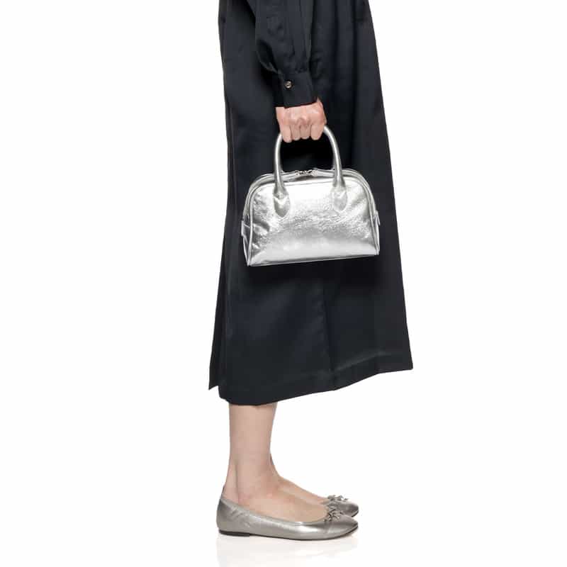 BARNEYS NEW YORK 2WAY ミニボストンバッグ SILVER