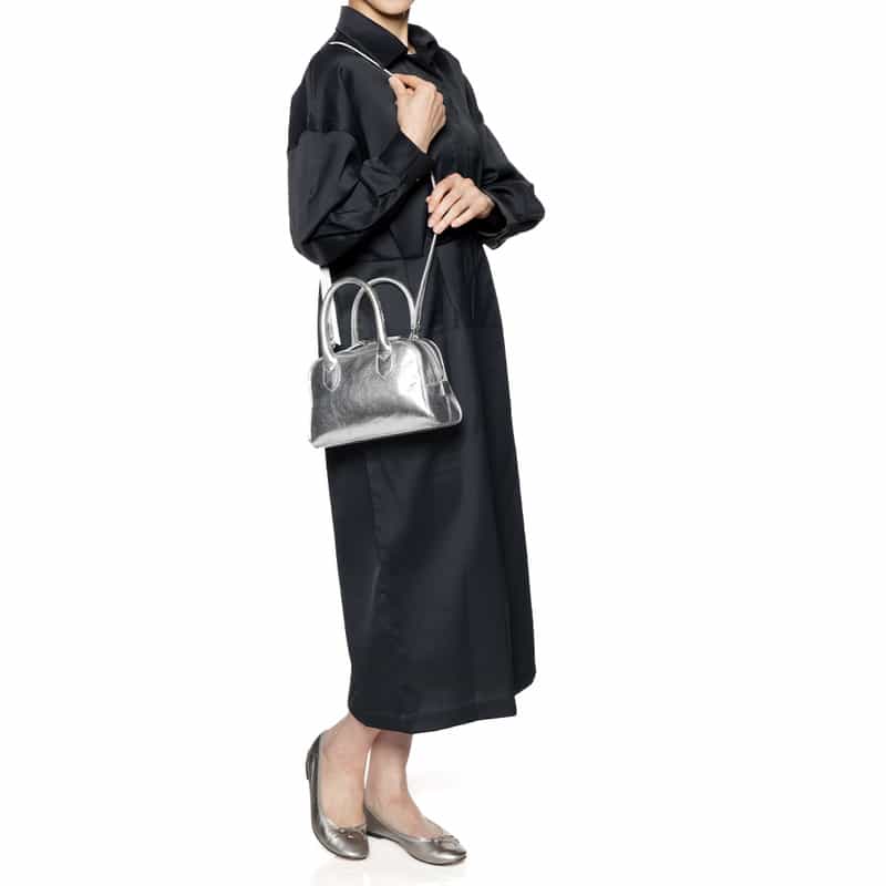 BARNEYS NEW YORK 2WAY ミニボストンバッグ SILVER