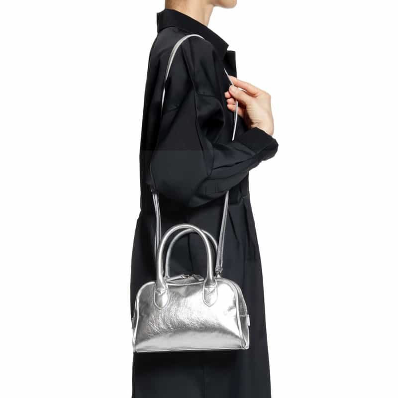 BARNEYS NEW YORK 2WAY ミニボストンバッグ SILVER
