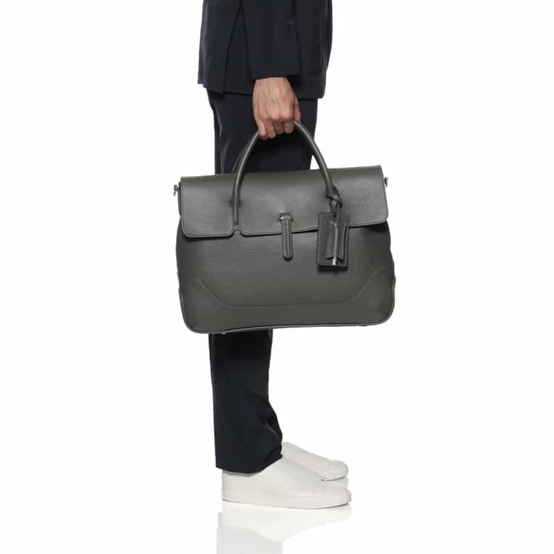 PELLE MORBIDA PELLE MORBIDA＜ペッレ モルビダ＞フラップボストンバッグ GRAY