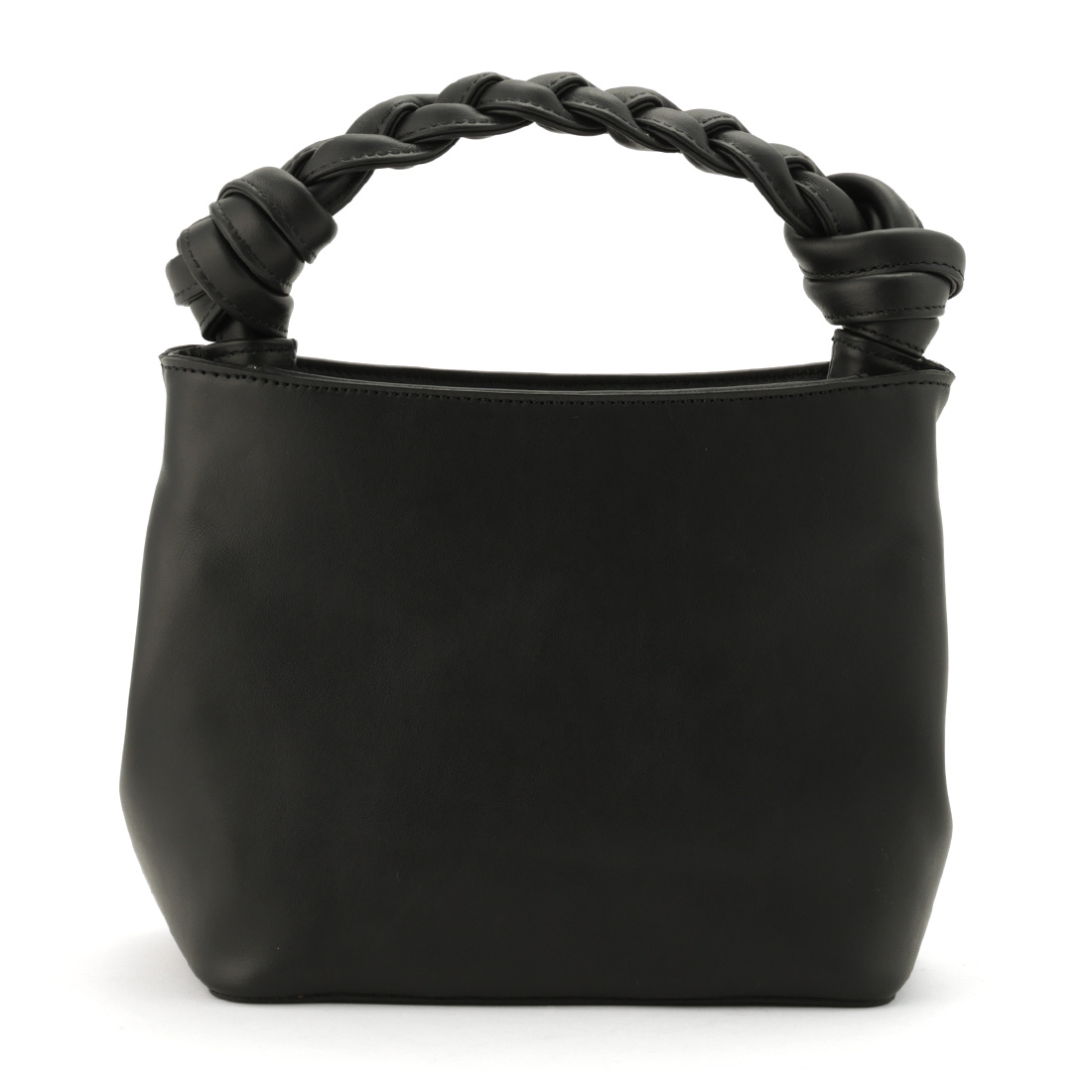 レザー 編み込みハンドル ハンドバッグ