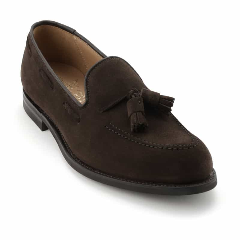 CROCKETT＆JONES スエード タッセルローファー “CAVENDISH3" DARK BROWN