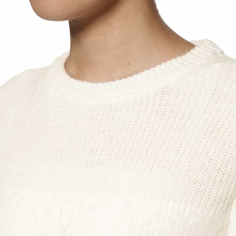 BARNEYS NEW YORK ウォッシャブル コンビネーションボーダーニットプルオーバー WHITE