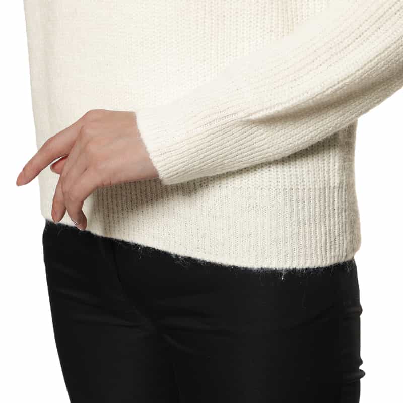 BARNEYS NEW YORK ウォッシャブル コンビネーションボーダーニットプルオーバー WHITE