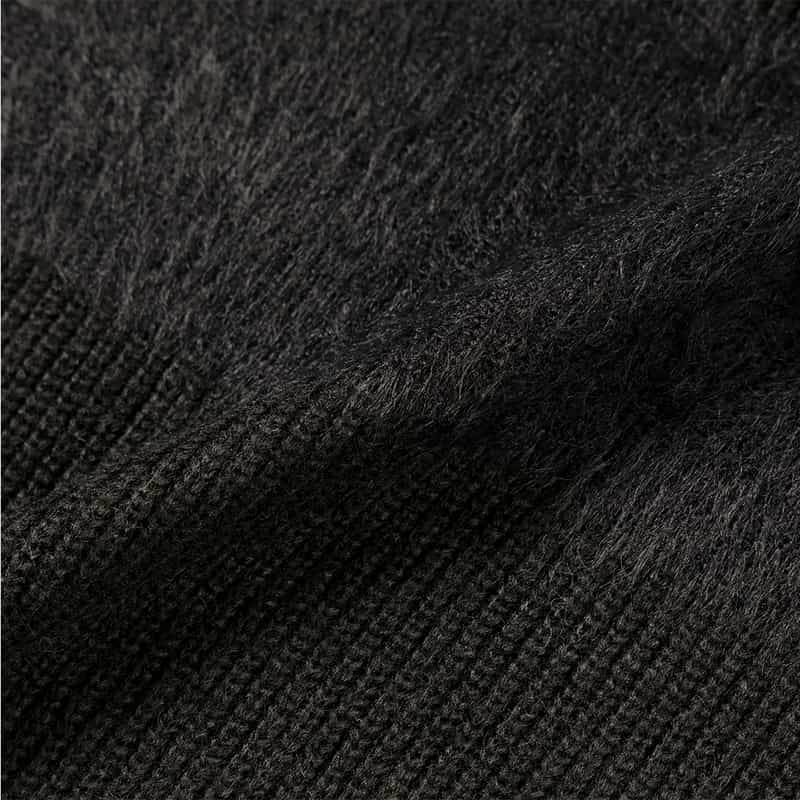 BARNEYS NEW YORK ウォッシャブル コンビネーションボーダーニットプルオーバー BLACK