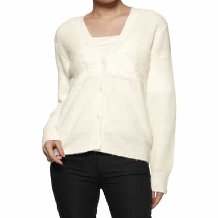 ウォッシャブル コンビネーションボーダーニットカーディガン