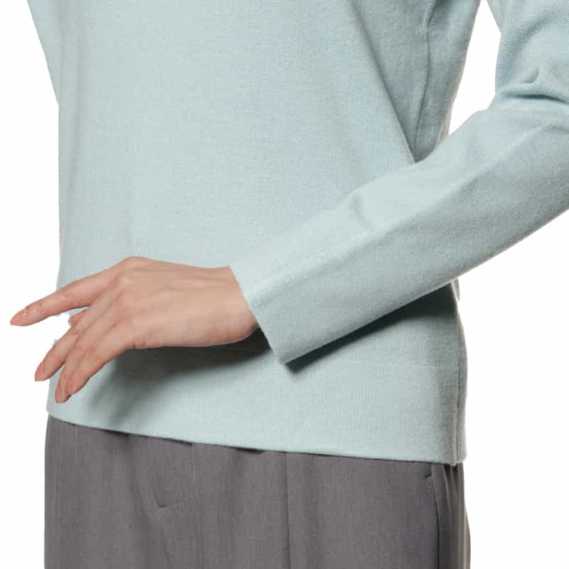 BARNEYS NEW YORK ウォッシャブル ポロニットプルオーバー LIGHT BLUE