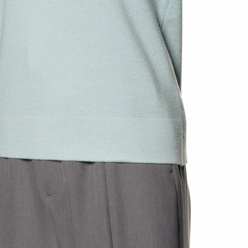 BARNEYS NEW YORK ウォッシャブル ポロニットプルオーバー LIGHT BLUE