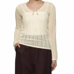 ウォッシャブル レースニットプルオーバー