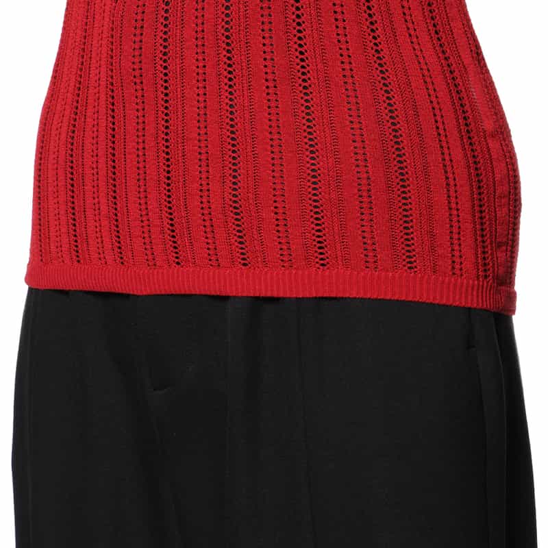 BARNEYS NEW YORK ウォッシャブル レースニットプルオーバー RED