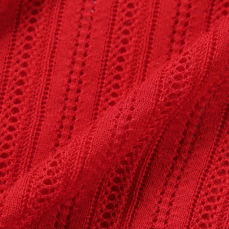 BARNEYS NEW YORK ウォッシャブル レースニットプルオーバー RED