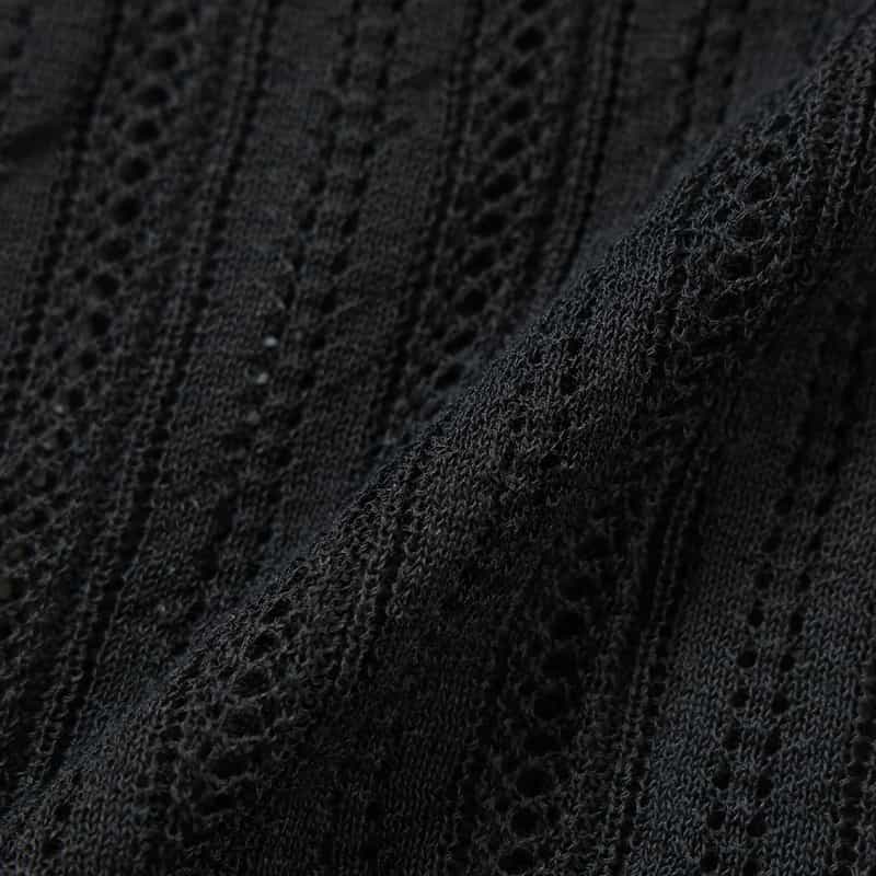 BARNEYS NEW YORK ウォッシャブル レースニットプルオーバー BLACK