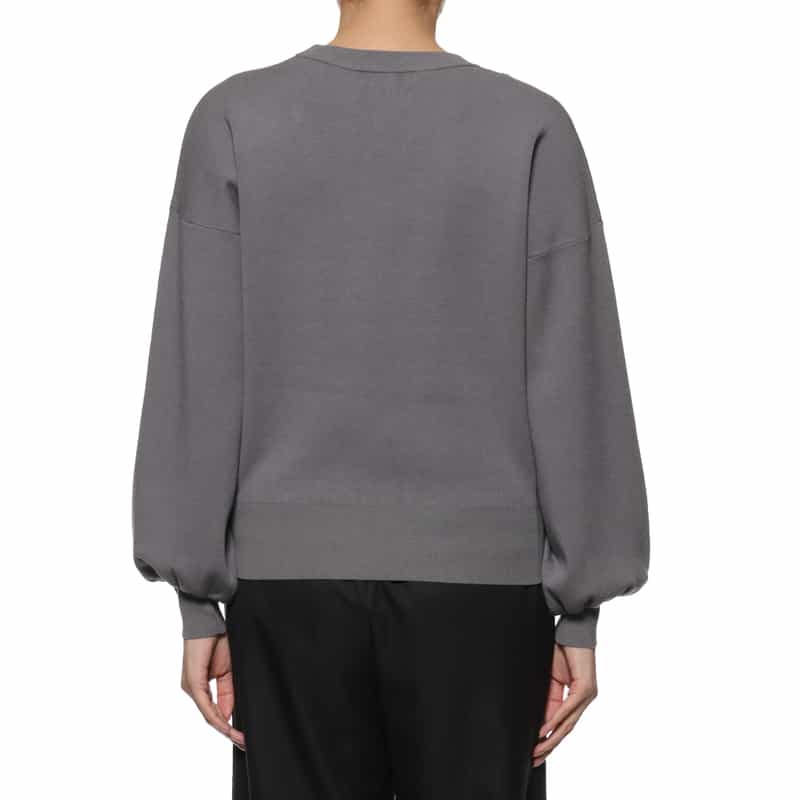 BARNEYS NEW YORK ウォッシャブル ボリュームスリーブニットプルオーバー GRAY