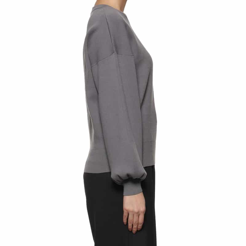 BARNEYS NEW YORK ウォッシャブル ボリュームスリーブニットプルオーバー GRAY