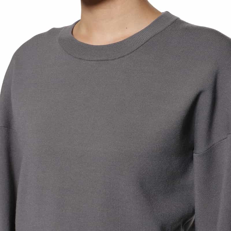 BARNEYS NEW YORK ウォッシャブル ボリュームスリーブニットプルオーバー GRAY