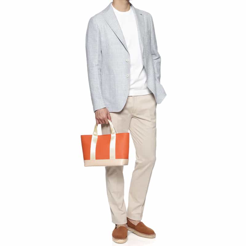 BARNEYS NEW YORK マイクロファイバーミニトートバッグ （S） ORANGE