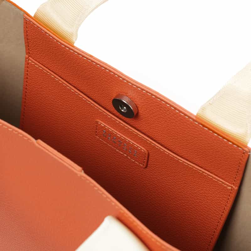 BARNEYS NEW YORK マイクロファイバーミニトートバッグ （S） ORANGE