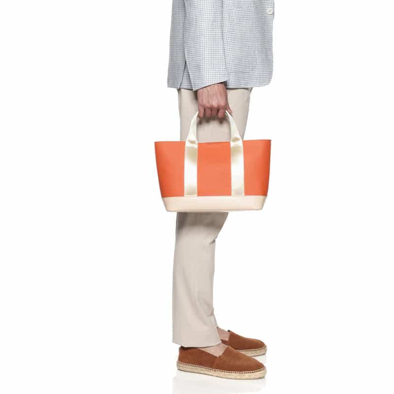 BARNEYS NEW YORK マイクロファイバーミニトートバッグ （S） ORANGE