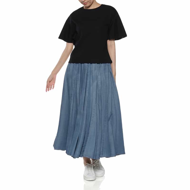 BARNEYS NEW YORK ウォッシャブル デニムスカート BLUE