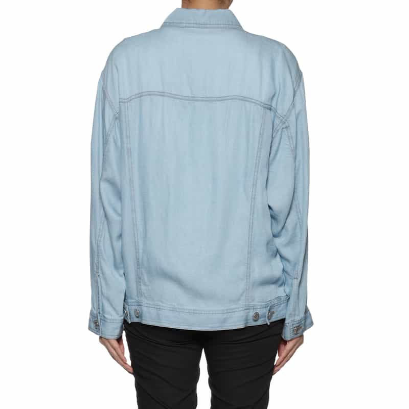 BARNEYS NEW YORK ウォッシャブル ビッグシルエット レーヨンデニム ブルゾン LT BLUE