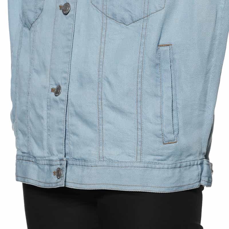 BARNEYS NEW YORK ウォッシャブル ビッグシルエット レーヨンデニム ブルゾン LT BLUE