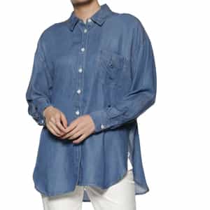 ウォッシャブル 2WAY レーヨンデニム シャツ