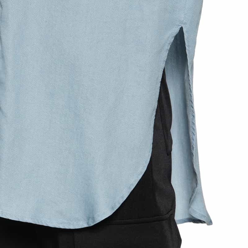 BARNEYS NEW YORK ウォッシャブル 2WAY レーヨンデニム シャツ LT BLUE