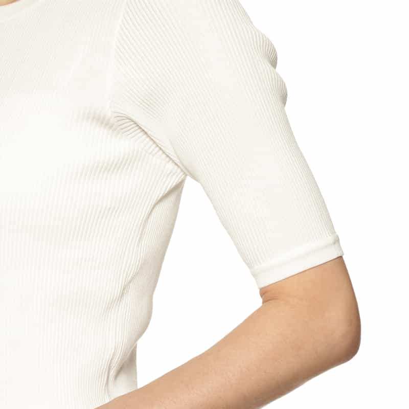 AURALEE AURALEE<オーラリー>ハイゲージ リブニットTシャツ WHITE