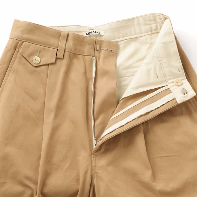 AURALEE コットンチノパンツ CAMEL