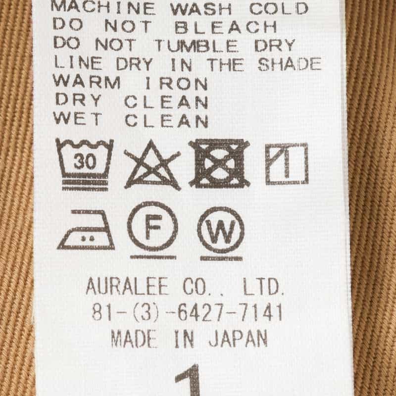 AURALEE コットンチノパンツ CAMEL