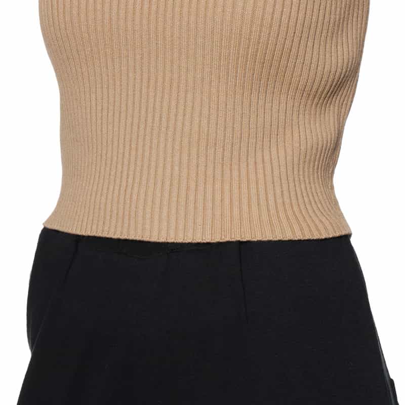 AURALEE Vネックリブニットベスト CAMEL