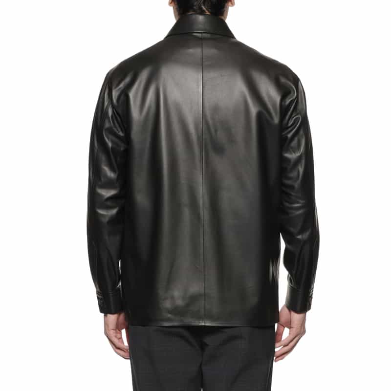 ARMA ラムレザー シャツジャケット BLACK