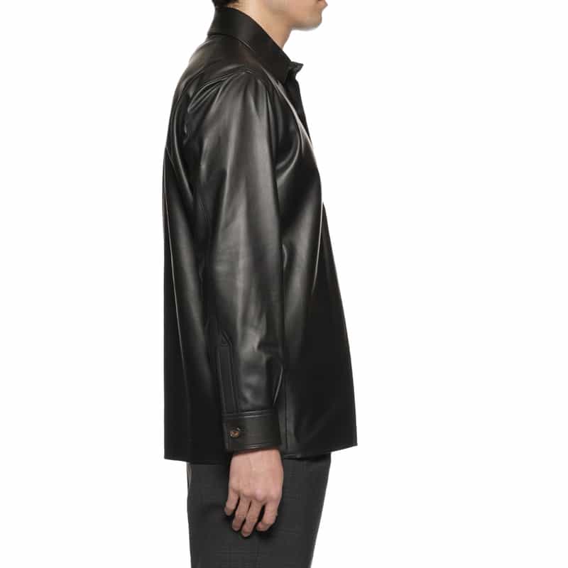 ARMA ラムレザー シャツジャケット BLACK