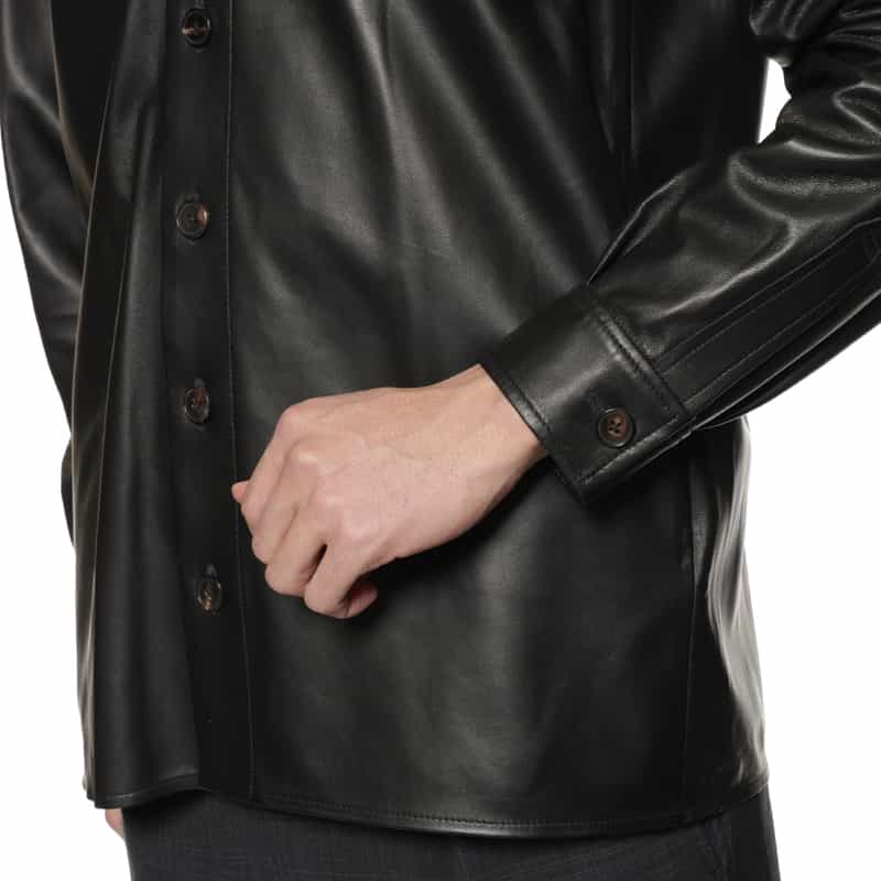 ARMA ラムレザー シャツジャケット BLACK