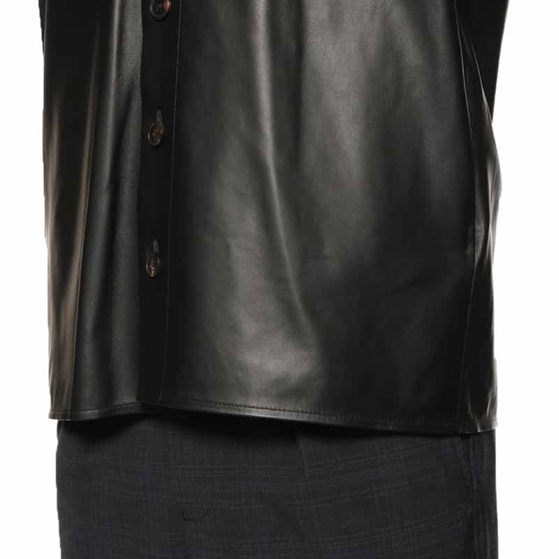 ARMA ラムレザー シャツジャケット BLACK