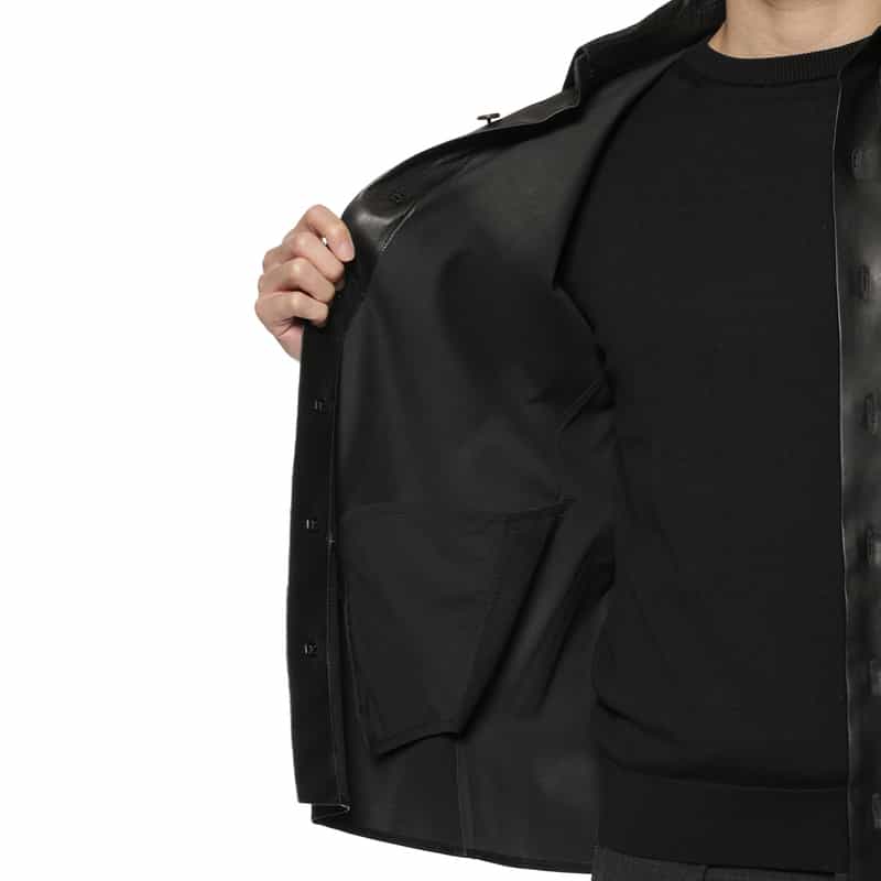 ARMA ラムレザー シャツジャケット BLACK