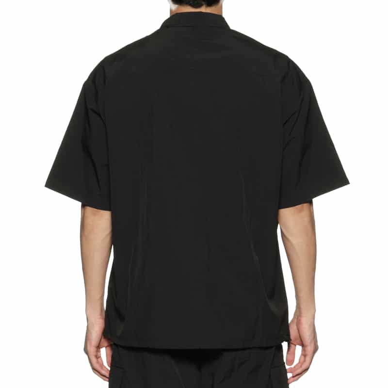 BARNEYS NEW YORK "BARNEYS" ナイロン素材シャツ BLACK