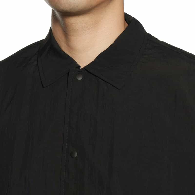 BARNEYS NEW YORK "BARNEYS" ナイロン素材シャツ BLACK