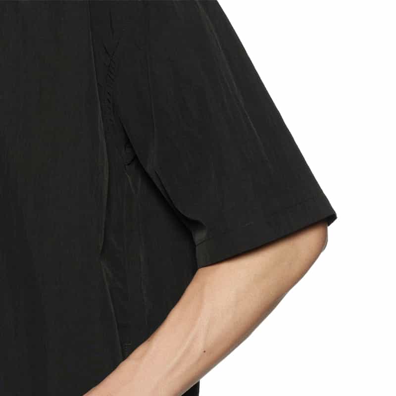 BARNEYS NEW YORK "BARNEYS" ナイロン素材シャツ BLACK