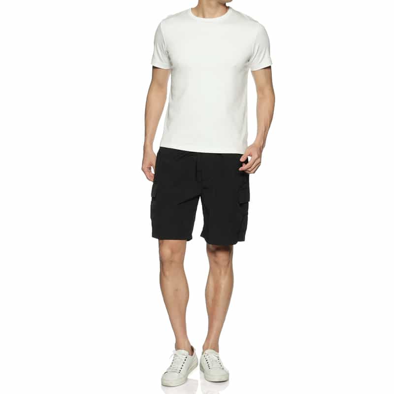 BARNEYS NEW YORK "BARNEYS" ロゴ入りナイロンカーゴショーツ BLACK