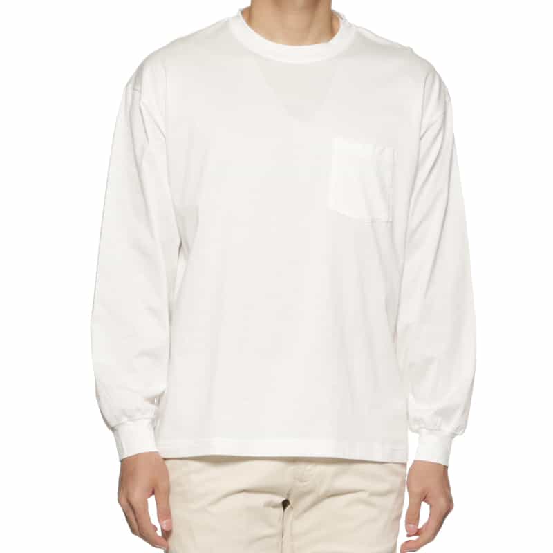 BARNEYS NEW YORK シルケット加工ロングスリーブTシャツ WHITE