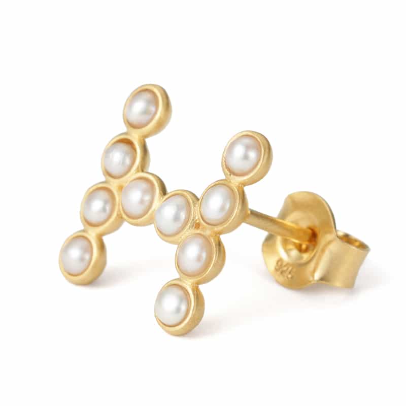 LA SOEUR LA SOEUR＜ラ スール＞片耳ピアス "H"（パール） NONE