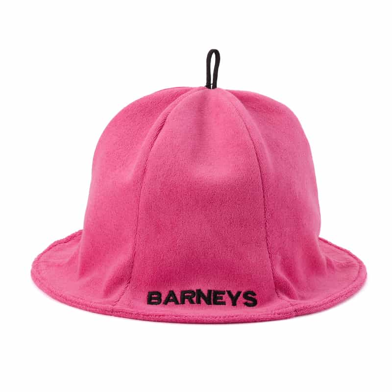 BARNEYS NEW YORK "BARNEYS" ロゴ入りサウナハット PINK