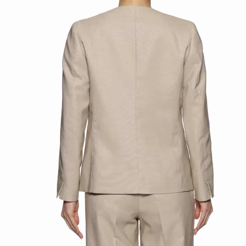 BARNEYS NEW YORK セットアップ ウォッシャブル キーネック ジャケット BEIGE