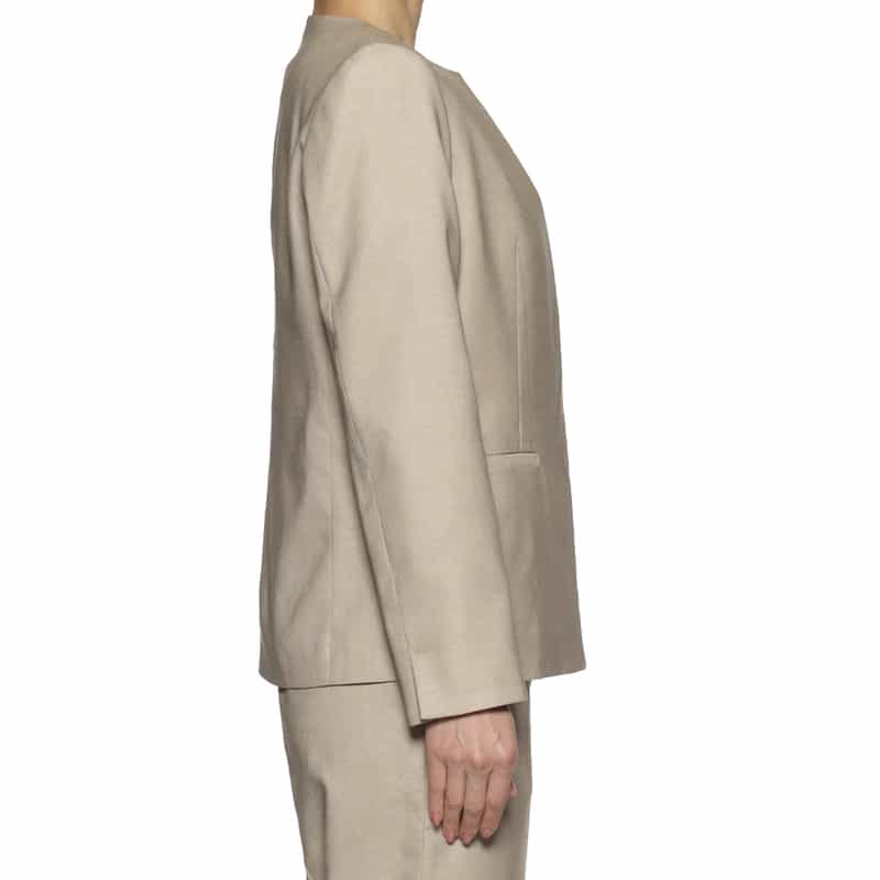 BARNEYS NEW YORK セットアップ ウォッシャブル キーネック ジャケット BEIGE