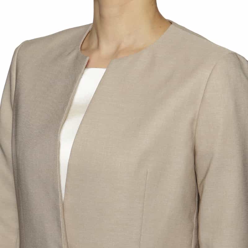 BARNEYS NEW YORK セットアップ ウォッシャブル キーネック ジャケット BEIGE