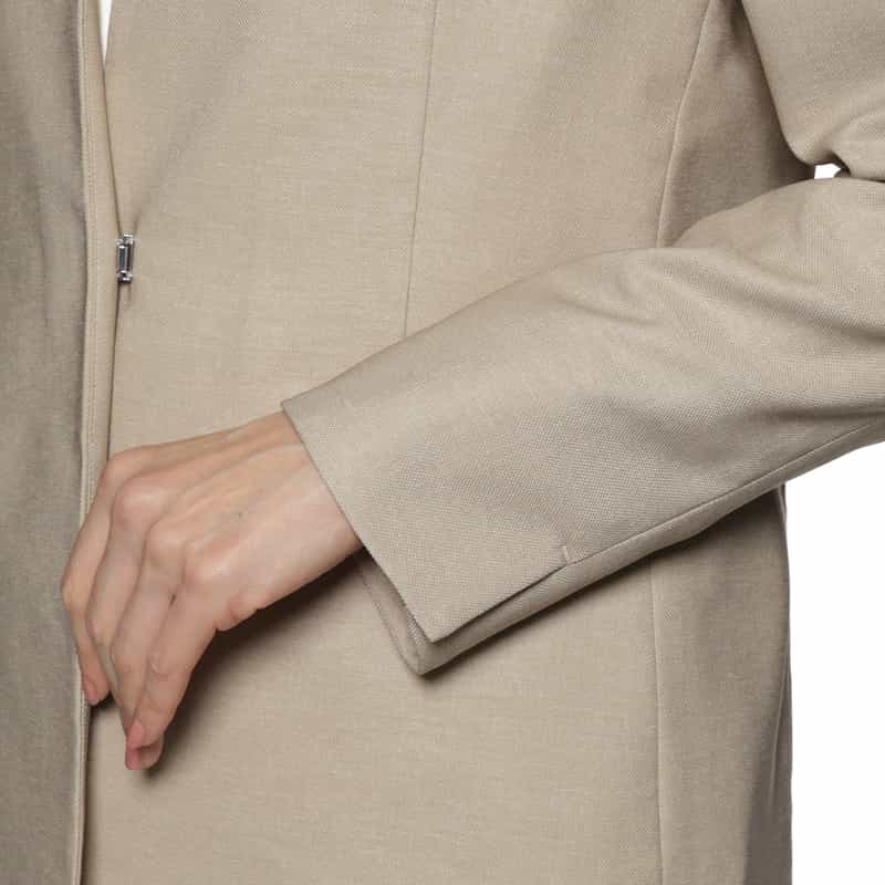 BARNEYS NEW YORK セットアップ ウォッシャブル キーネック ジャケット BEIGE