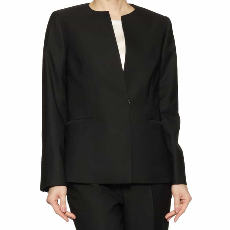 BARNEYS NEW YORK セットアップ ウォッシャブル キーネック ジャケット BLACK