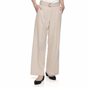 セットアップ ウォッシャブル ベルト付きワイドパンツ